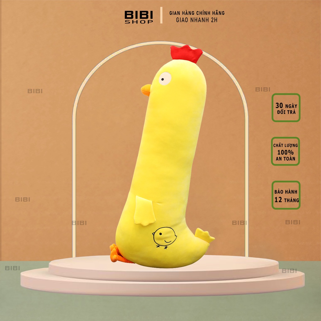 Gấu bông gối ôm chú gà dài đáng yêu, Gấu bông sang trọng, Đồ chơi thú bông