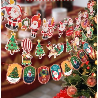 Banner trang trí giáng sinh dây cờ treo decor noel nhiều mẫu AK002