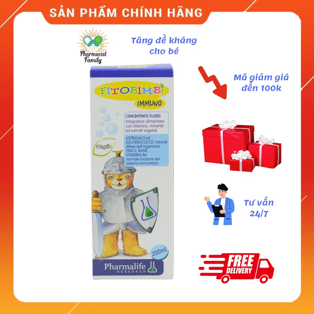 [Italia] Fitobimbi Immuno - Tăng cường hệ miễn dịch, nâng cao sức khỏe, hồi phục nhanh - 200ml
