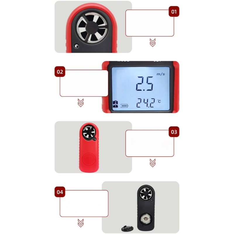 Máy Đo Tốc Độ Gió Kỹ Thuật Số Cầm Tay Kèm Ba