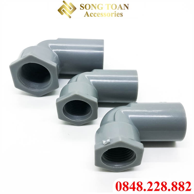 Co Nối Ống Có Ren Trong Nhựa PVC - 1 Đầu Trơn Dán Ống 21 27 mm + 1 Đầu Ren - Thương Hiệu Ống Nhựa Bình Minh