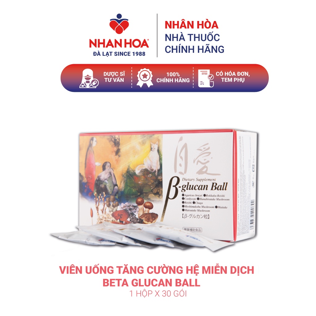 Viên Uống Tăng cường hệ miễn dịch Beta Glucan Ball hộp 30 gói