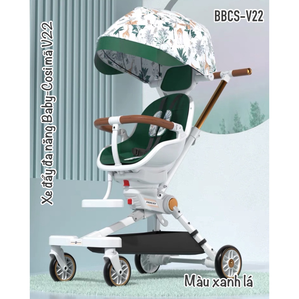 XE ĐẨY ĐẢO CHIỀU GẤP GỌN CÓ CHẾ ĐỘ NGẢ TỰA LƯNG V22 BAOBAOHAO