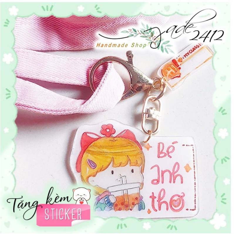 Thẻ Tên nhựa cho bé cute Handmade
