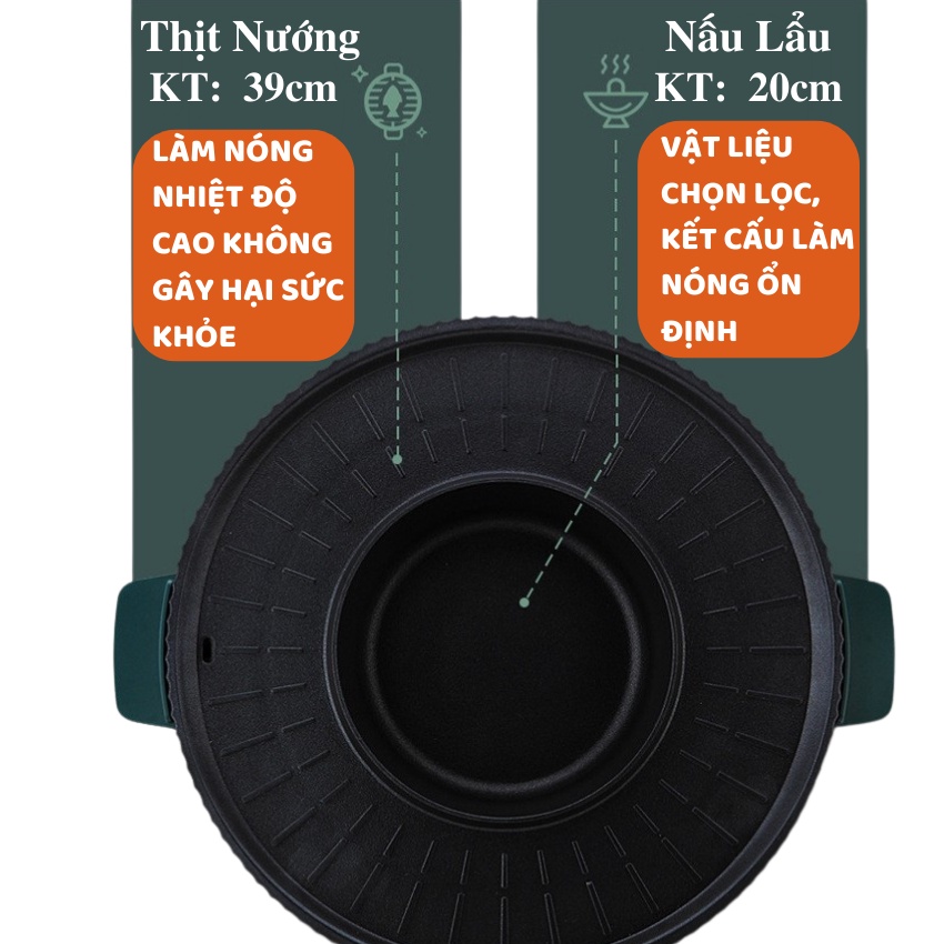 Bếp Lẩu Nướng Đa Năng 2 Trong 1 - Với Chức Năng Vừa Lẩu, Vừa Nướng