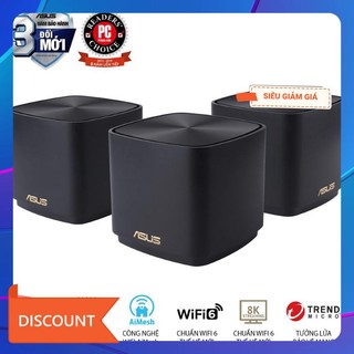 Bộ phát WiFi 6 Asus XD4 3-Pack Mesh AX1800 MU-MIMO màu đen (Hàng chính Hãng Asus Việt Nam)