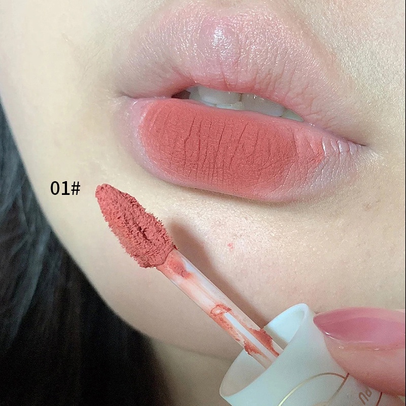 Son Kem Màu Nhung Đào Mềm Mại Không Dính Cốc