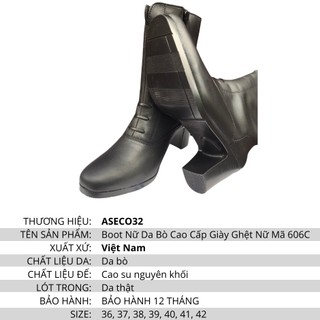BOOT NỮ DA BÒ CAO CẤP GIÀY GHỆT NỮ MÃ 606C