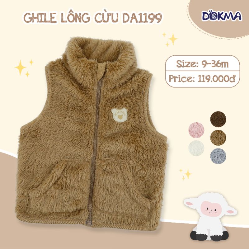 Áo gile lông cừu cho bé Dokma 9-36M DA1199