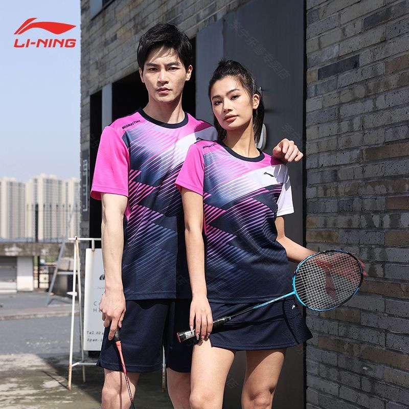 Li Ning Bộ Áo Thun Tay Ngắn Và Quần Short Thể Thao Đánh Cầu Lông Nhanh Khô Cho Nam Và Nữ