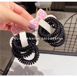 Sét 3 dây buộc tóc lò xo đen cao cấp cho nữ