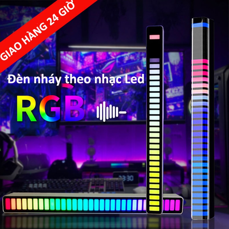 Đèn Led Rgb Điều Khiển Qua Giọng Nói Cổng Usb, Điều khiển âm thanh ánh sáng không khí âm nhạc đầy màu sắc, Theo nhịp