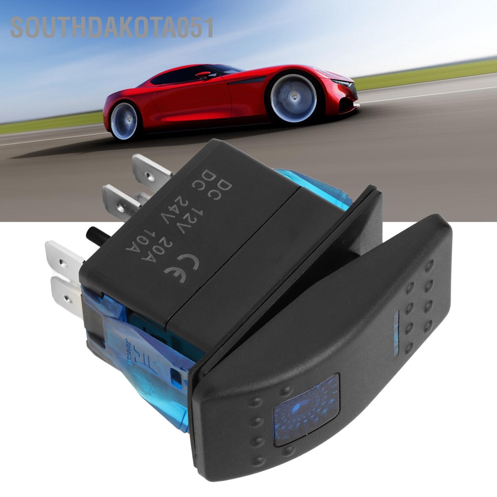 Công Tắc Bật / Tắt Đèn LED 5Pin Chống Nước Màu Xanh Dương Cho Tàu Thuyền SUV / Xe Tải 12 24V