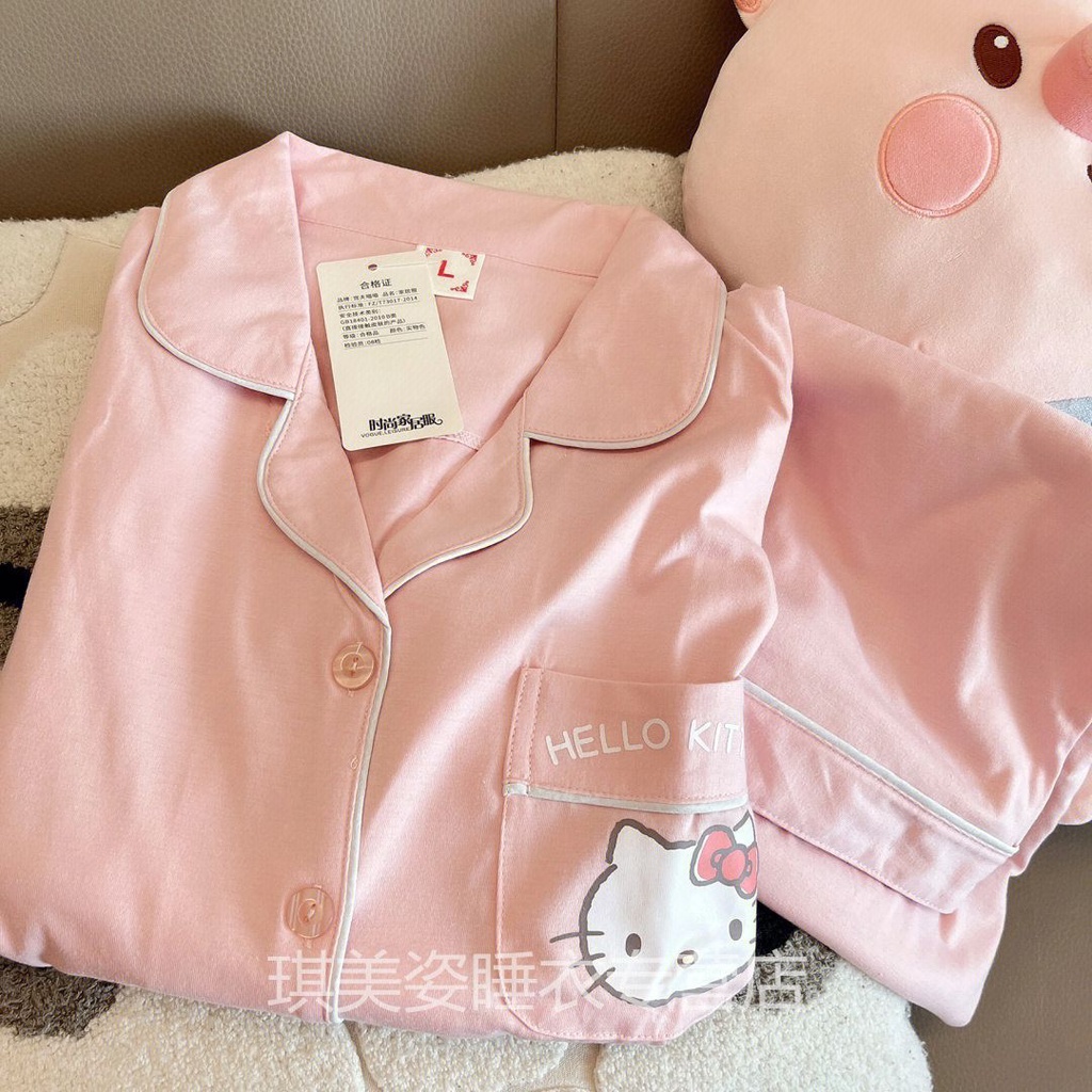 Bộ Đồ Ngủ Tay Dài In Hình Hoạt Hình Dễ Thương Thời Trang Xuân Thu Cho Nữ