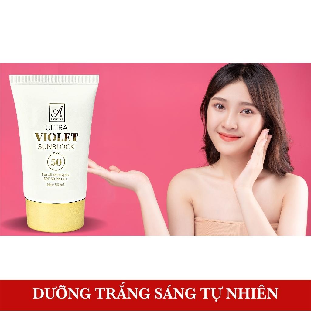 Kem chống nắng, dưỡng trắng da Mềm a cosmetics Ultra Violet Sunblock SPF50+ 50ml