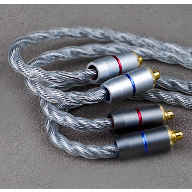 Dây Cáp Nâng Cấp BGVP F5 MMCX 4 Sợi 560 Lõi Monocrystalline Mạ Bạc 3 Trong 1