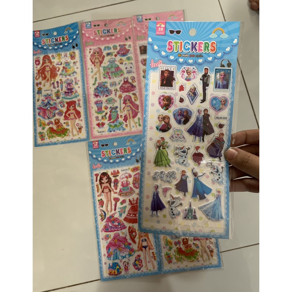 Miếng Dán stiker Công Chúa 3D Thay Trang Phục Cho bé gái