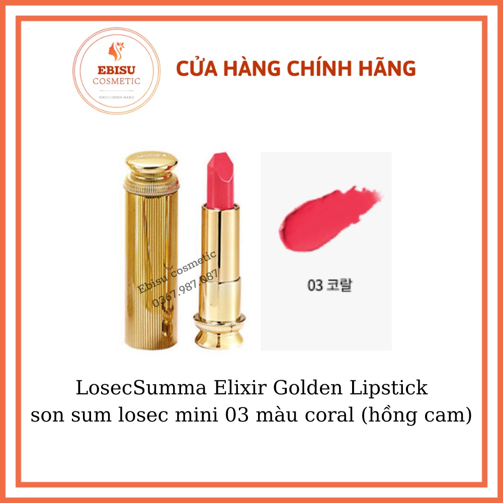 LosecSumma Elixir Golden Lipstick-son sum losec mini 03 màu coral (hồng cam)_𝐄𝐁𝐈𝐒𝐔 𝐂𝐎𝐒𝐌𝐄𝐓𝐈𝐂𝐒
