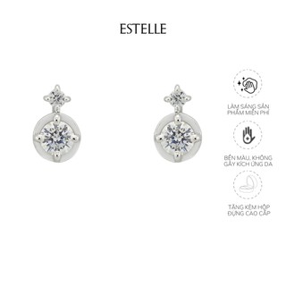 Hoa tai bạc đính đá cz nhỏ xinh ESTELLE