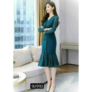 Đầm Umi Phối Ren Cổ Tim D90993