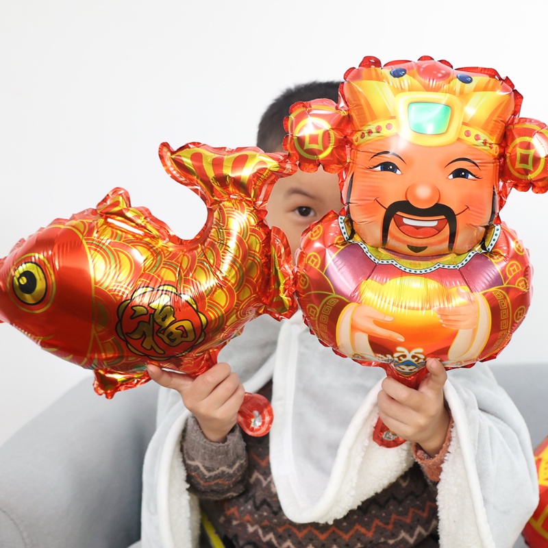 Bong Bóng Màng Nhôm In Chữ Chúc Mừng Năm Mới May Mắn