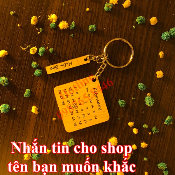 Móc Khóa Gỗ Khắc Miễn Phí Theo Yêu Cầu