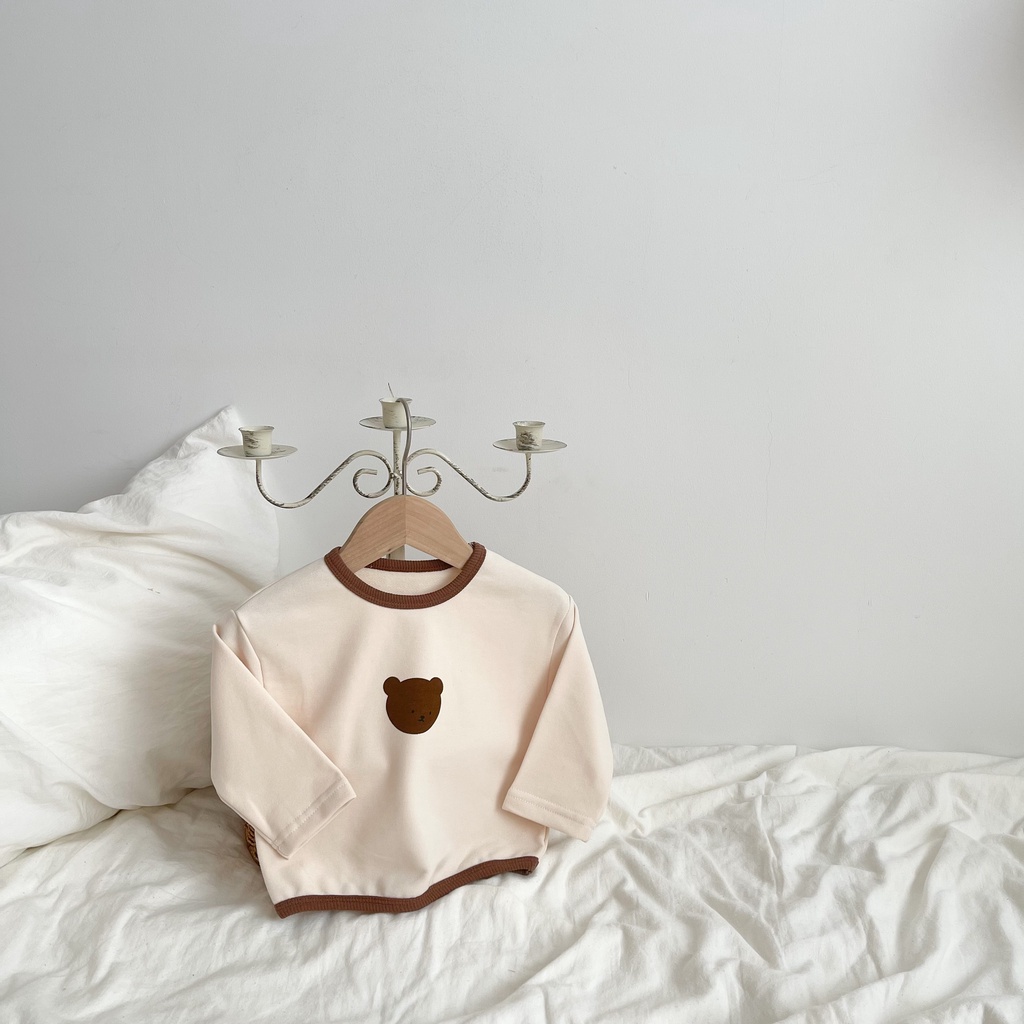 Set Đồ Mùa Đông 2 Món Gồm Áo Cotton Tay Dài Hình Khủng Long Hoạt Hình + Quần Dài Dáng