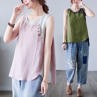 Áo ba lỗ chất đũi thiết kế màu trơn thanh lịch SP9