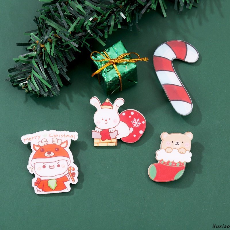 Ghim Cài Áo Bằng Acrylic Phong Cách Giáng Sinh Dễ Thương