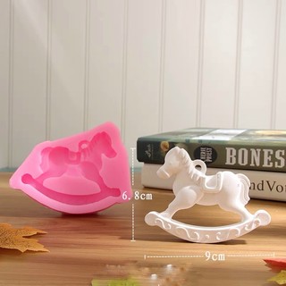 Khuôn silicone fondant/đất sét ngựa gỗ