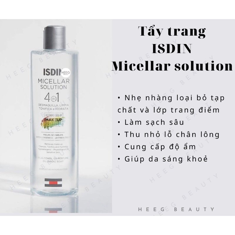 Nước tẩy trang dưỡng da Isdin Micellar Solution 400ml
