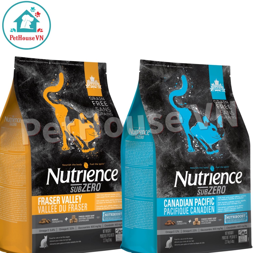 NUTRIENCE SUBZERO CAT - Bao 5Kg Thức Ăn Hạt Cho Mèo Vị Cá Biển & Rau Củ Quả Hàng Chính Hãng