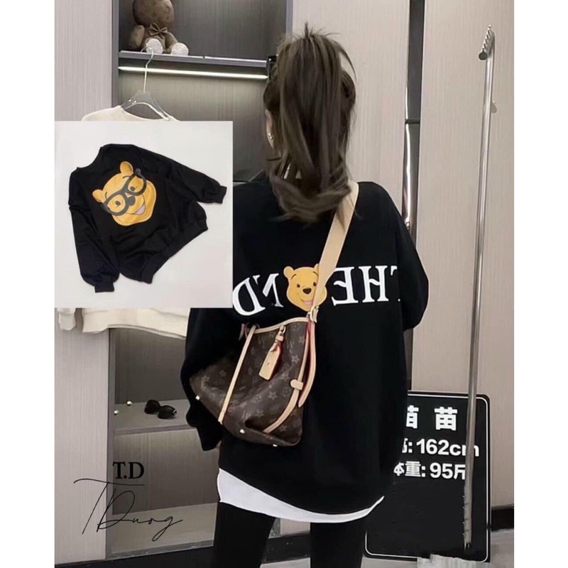 ÁO THUN THỤNG HÌNH GẤU MẶT VÀNG ĐEO KÍNH