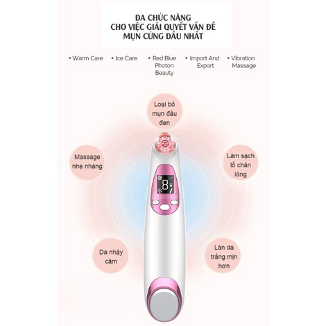 Máy hút mụn mini cầm tay,máy hút mụn đầu đen,mụn cám ,may hut mun với 2 chế độ nóng lạnh chuyên dùng cho spa Lescolton