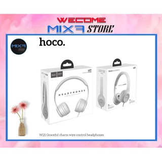 Tai nghe chụp đầu Hoco W21 kết nối jack 3.5mm, mút đệm hạn chế âm thanh phát ra, giảm đau tai, dây dài 1.2m