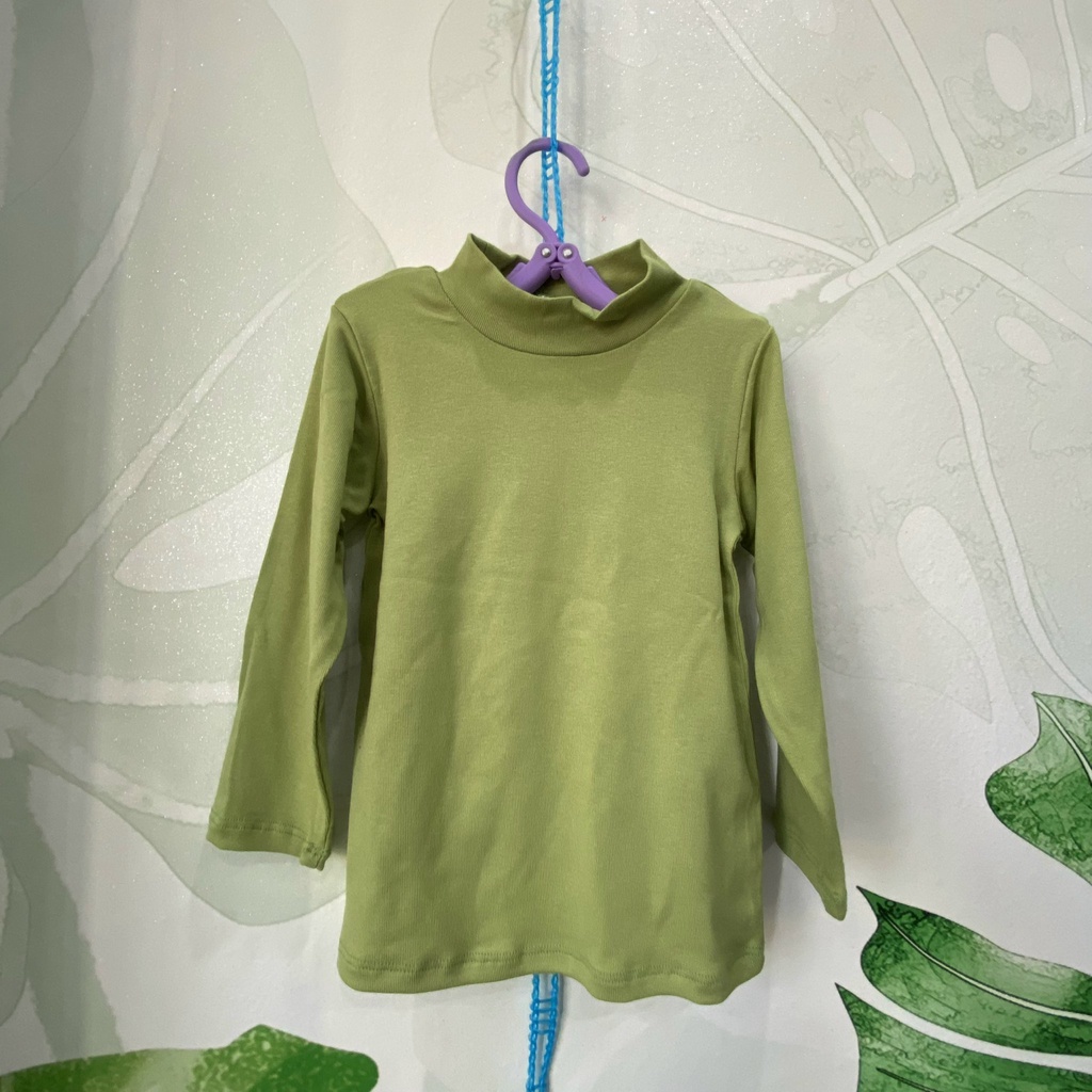 Áo giữ nhiệt áo cotton len cổ 3p trơn nhiều mầu cho bé trai bé gái Đại 22-36kg XHN1100