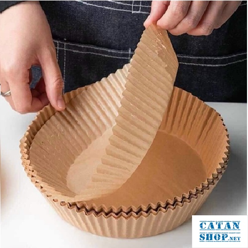 Set 50 Miếng Giấy Lót Nồi Chiên Không Dầu, miếng lót nướng không dính thấm dầu hình tròn đa năng GD604-Dianen50