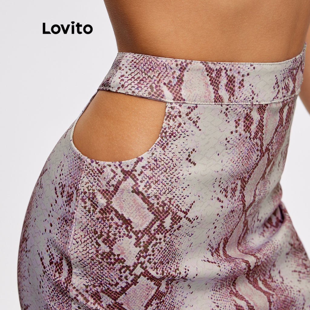 Lovito Chân Váy Họa Tiết Da Rắn Thời Trang Cho Nữ L20E021
