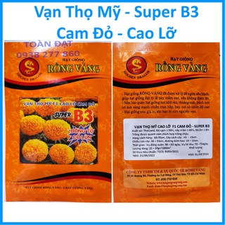 Hạt Giống Vạn Thọ Rồng Vàng Cam Đỏ (gói 1g), xuất xứ Thái Lan