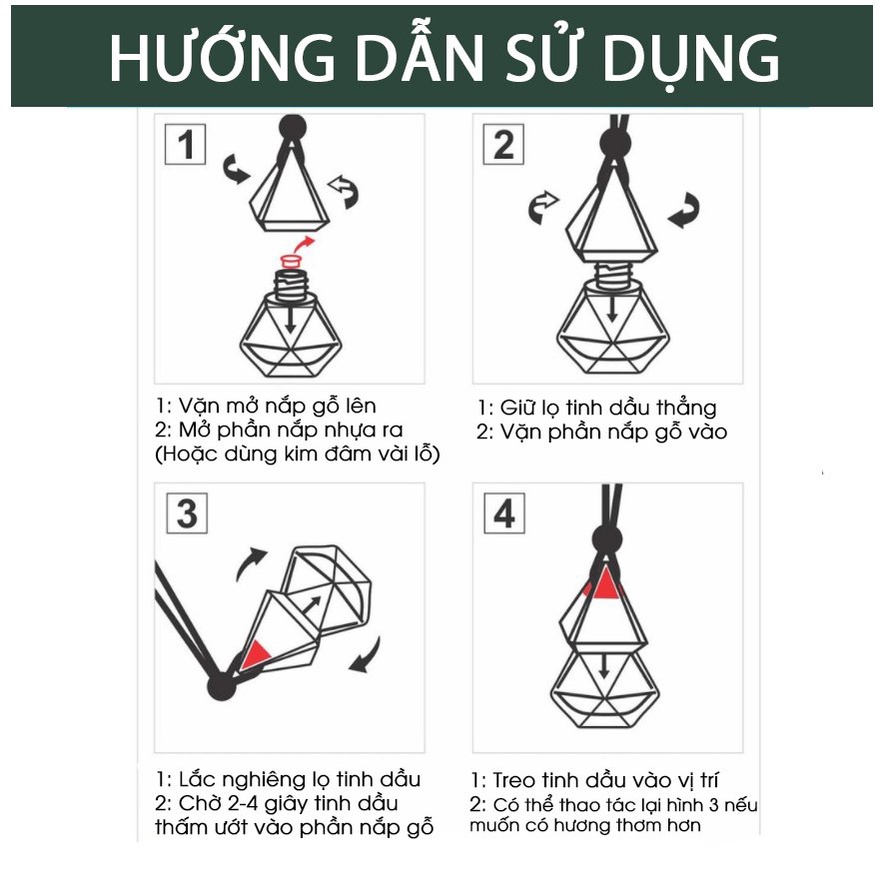 Tinh dầu treo xe ô tô nguyên chất 100% Mộc Nhiên Hương giúp thơm xe, khử mùi, chống say xe, thay thế nước hoa hiệu quả