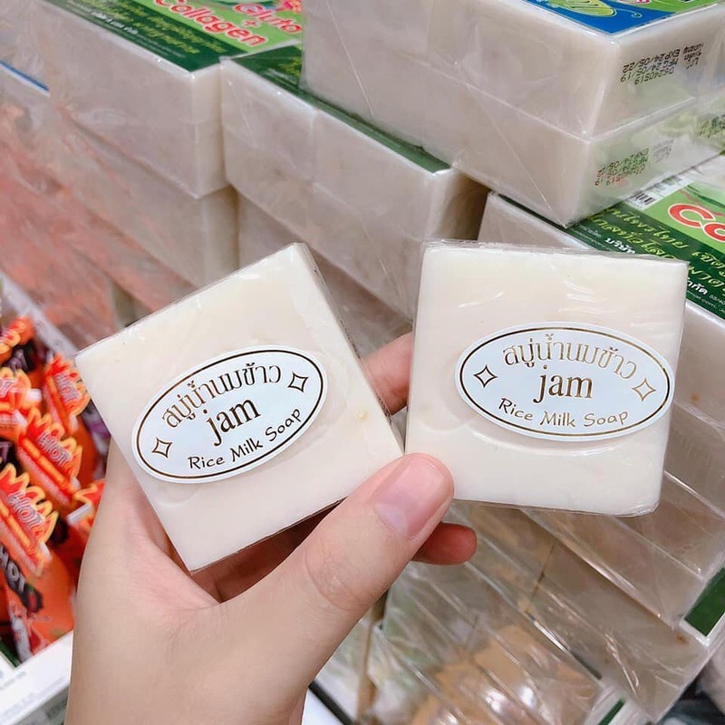 Xà Phòng Cám Gạo Dưỡng Tráng, Giảm Mụn Jam Rice Milk Soap Thái Lan