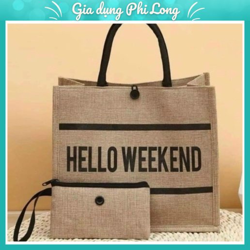 Set Túi HELLO WEEKEND Kèm Ví Phong cách Hàn Quốc