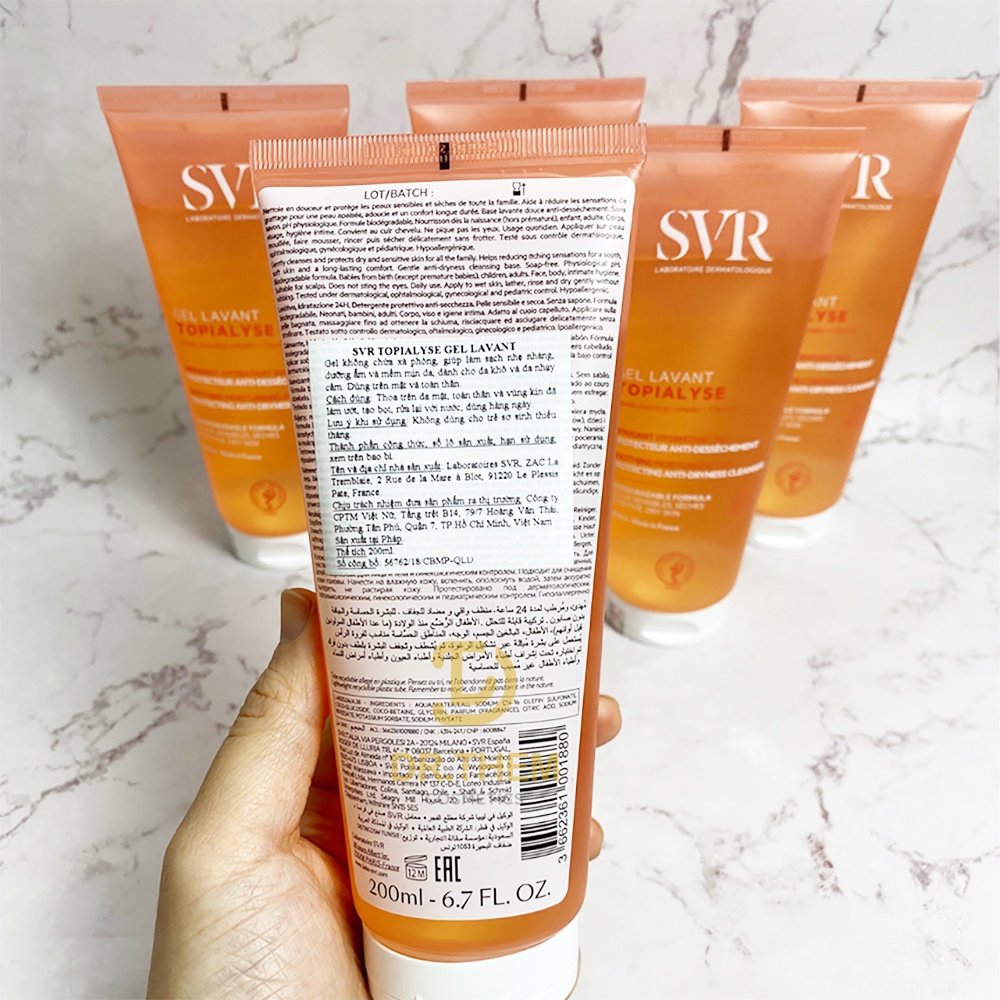 Sữa Rửa Mặt SVR Cho Da Khô Và Nhạy Cảm TOPIALYSE Gel Lavant 55ml & 200ml - Chai Hồng