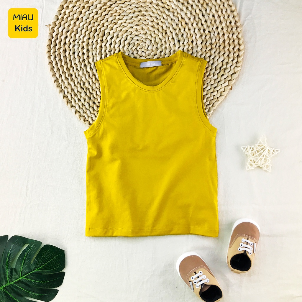 Áo Thun Ba Lỗ Trơn Cho Bé nhiều màu, Chất Liệu Thun Cotton Mềm Mịn Thoáng Mát Cho Bé mặc nhà thoải mái - MiauKids