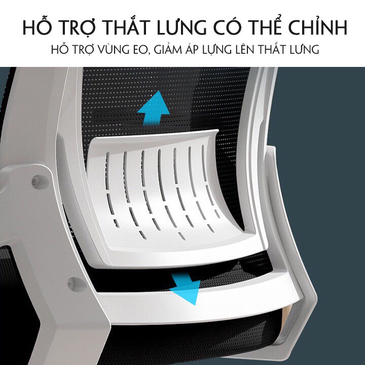 Ghế Xoay Văn Phòng Xiaomi Manson Ergonomic Trắng Thiết Kế Chuẩn Công Thái Học, Ghế Văn Phòng Tay Gập Cao Cấp.