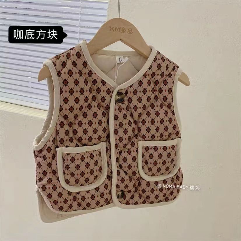 Áo Khoác Thu Đông Không Tay Giữ Ấm Phong Cách Hàn Quốc Hợp Thời Trang Mới Cho Bé Trai Và Bé Gái