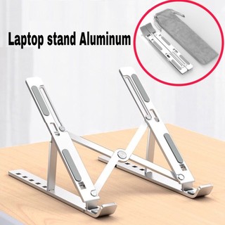 Giá đỡ laptop 2in1 nhôm gấp gọn, chỉnh độ cao giúp tản nhiệt cho laptop, máy tính bảng, ipad
