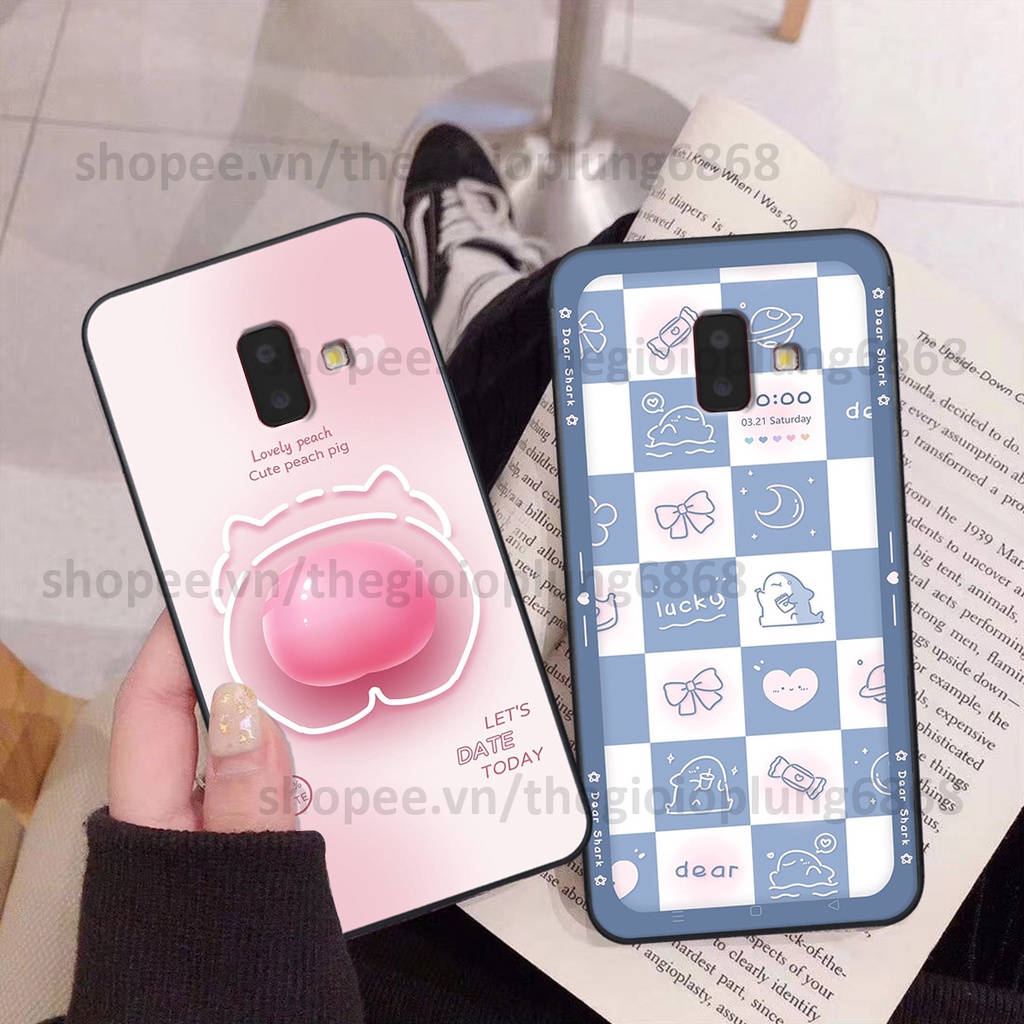 Ốp Samsung J6 2018 / J6 Plus / J6+ in hình caro gấu vịt cute dễ thương, đầy đáng yêu