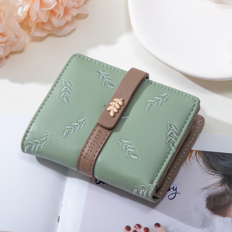 Ví Nữ Ngắn In Hoa Thời Trang Thanh Lịch Giá Đỡ
