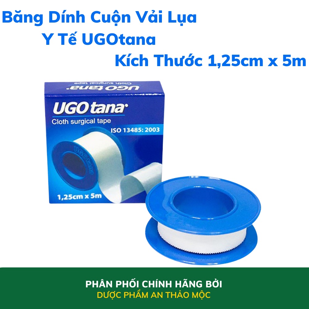 Băng dính cuộn vải lụa y tế TANAPHAR Ugotana hỗ trợ cố định catheter kim truyền thông thoáng độ dính cao dễ xé